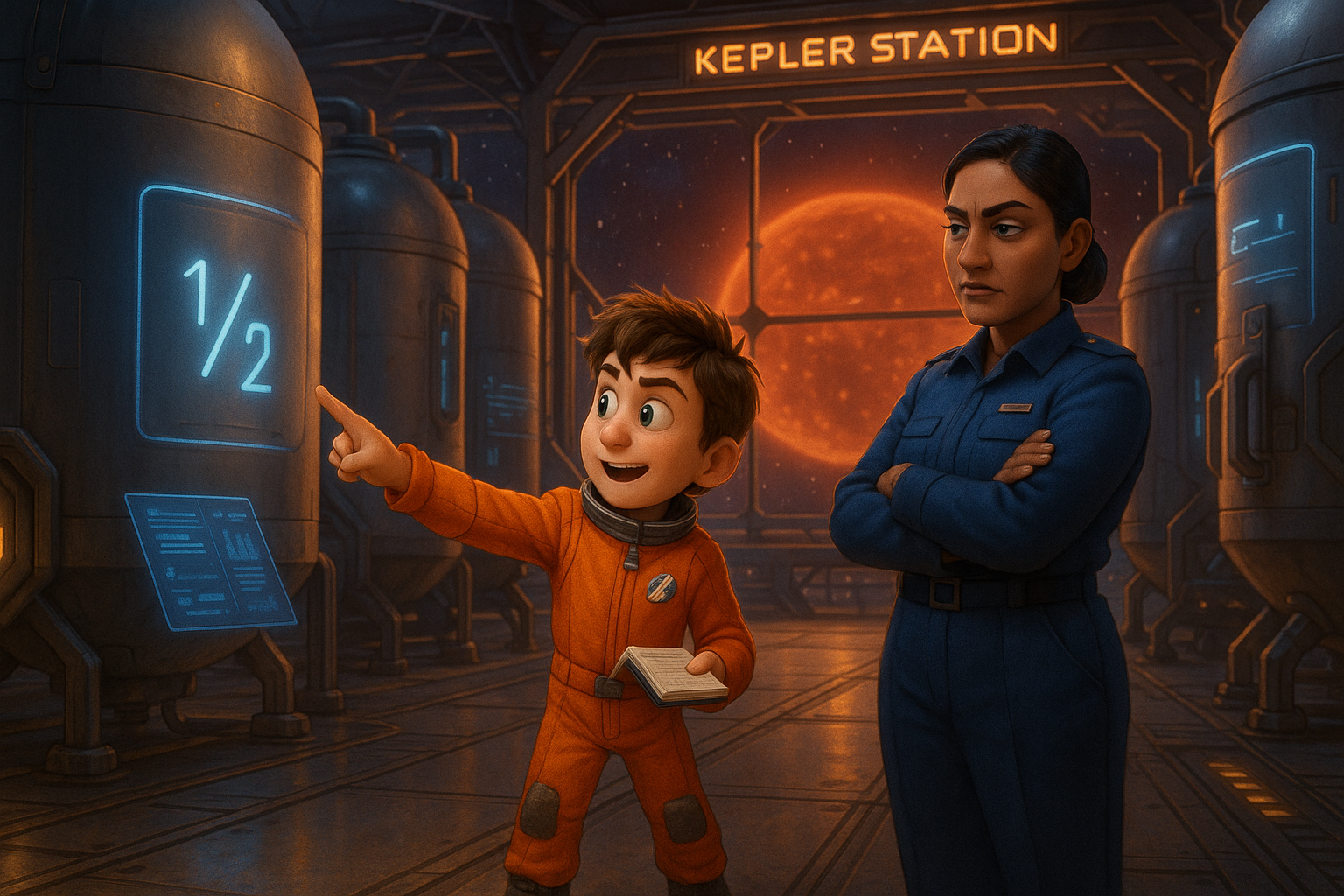 Jake and Priya in the tank bay